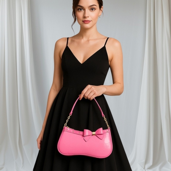 Juicy Couture Handbags - Juicy Couture Pink Bow Shoulder Bag